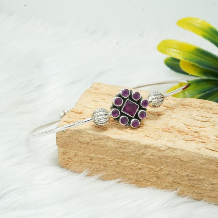 Ruby Gemstone Bangle, Silver jewelry 925 Sterling Silver Bangle, Gift, Handmade Bangle, ruby Gemstone Bangle Adjustable handmade bangle B0029-GS