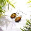 Tiger eye Minimalist Earring 925 sterling silver jewelry Everyday Earring gemstone Earring handmade earring gift for her Wedding Earring E0227-GS