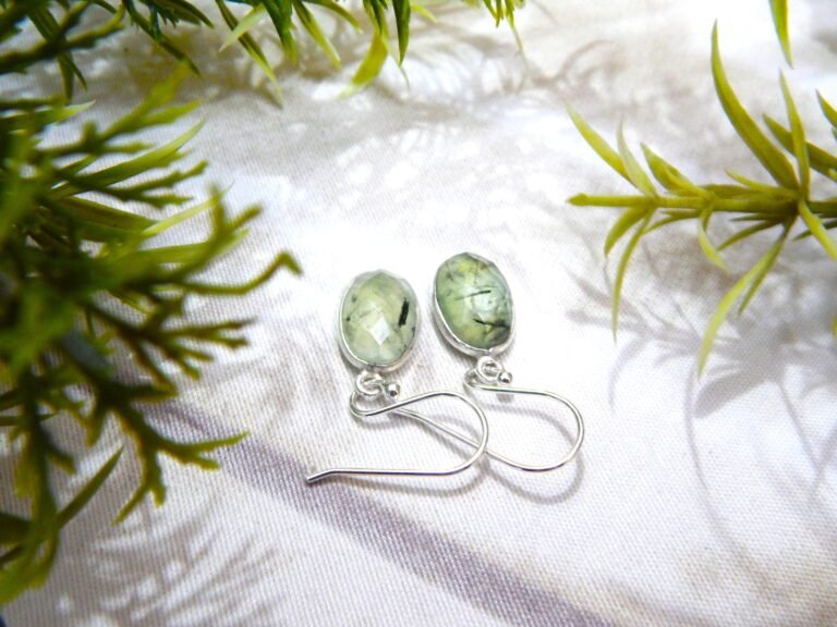 Green Prehnite Tiny Earring 925 sterling silver jewelry Gemstone Jewelry Everyday Earring handmade earring gift for her Wedding Earring E0224-GS