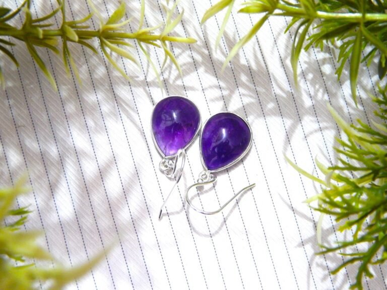Amethyst Earring Sterling Silver Jewelry Amethyst Gemstone Women's Jewelry Purple Earring Wedding Gift Handmade Earring Gift For Her E0185-GS