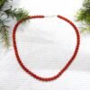 Genuine Natural Italian Coral Necklace Natural Gemstone jewelry-sterling silver. Beaded Coral Round 6.5 mm Necklace handmade necklace gift NL0034-GS