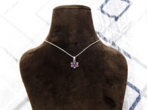 Ruby necklace 925 Sterling silver jewelry Ruby gemstone handmade necklace women necklace gift for her Maroon Necklace NL0116-GS