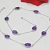 Natural Amethyst Necklace 925 Silver Necklace Bezel Necklace Amethyst Necklace Swarovski Necklace Chain necklace handmade Necklace NL0092-GS