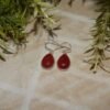 Carnelian Dainty earrings Sterling Silver Jewelry Red Gemstone Earrings Women's Jewelry Wedding Gift Handmade Earrings Gift For Her E0246-GS