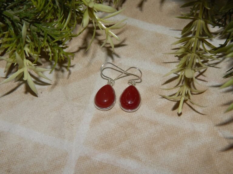 Carnelian Dainty earrings Sterling Silver Jewelry Red Gemstone Earrings Women's Jewelry Wedding Gift Handmade Earrings Gift For Her E0246-GS