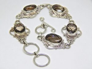Smoky Quartz Handmade Bracelet , Gemstone Jewelry, Gift For Her handmade bracelet faceted bracelet smoky jewelry BR0027-GS