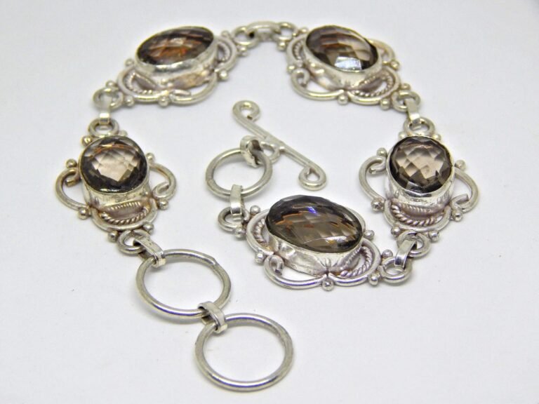 Smoky Quartz Handmade Bracelet , Gemstone Jewelry, Gift For Her handmade bracelet faceted bracelet smoky jewelry BR0027-GS