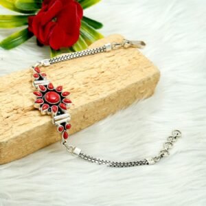 Natural Coral Bracelet-925 Sterling Silver Jewelry With Red Gemstone Coral Wedding Bracelet- For Girls & Women Gift item handmade bracelet BR0017-GS