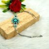 Natural Turquoise Floral Bracelet in 925 Sterling Silver Natural Blue Gemstone Bracelet Jewelry Anniversary & Wedding Bracelet Gift For Her BR0015-GS