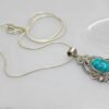 Turquoise Pendant With Snack chain 925 Sterling Silver Jewelry Gemstone Turquoise Cabochon Handmade- For Girls & Women Gift Pendant P0034-GS
