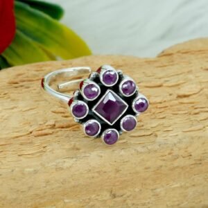 Ruby Ring 925 Sterling Silver Jewelry Ring Gemstone Ring Ruby Jewelry Handmade ring women ring Adjustable Ring Gift For Her R0359-GS
