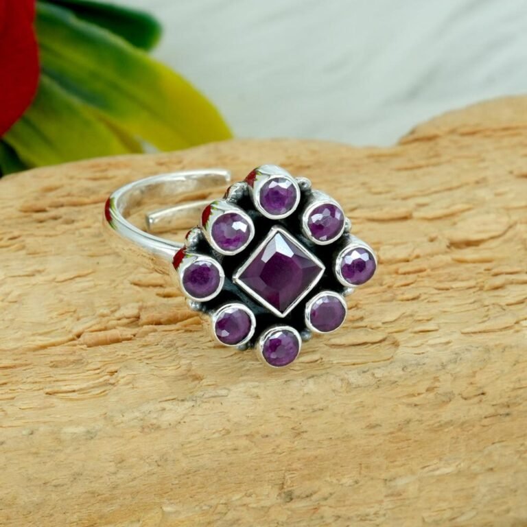 Ruby Ring 925 Sterling Silver Jewelry Ring Gemstone Ring Ruby Jewelry Handmade ring women ring Adjustable Ring Gift For Her R0359-GS
