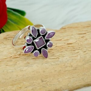 Ruby Ring 925 Sterling Silver Jewelry Ring Gemstone Ring Ruby Jewelry Handmade ring women ring Adjustable Ring Gift For Her R0358-GS