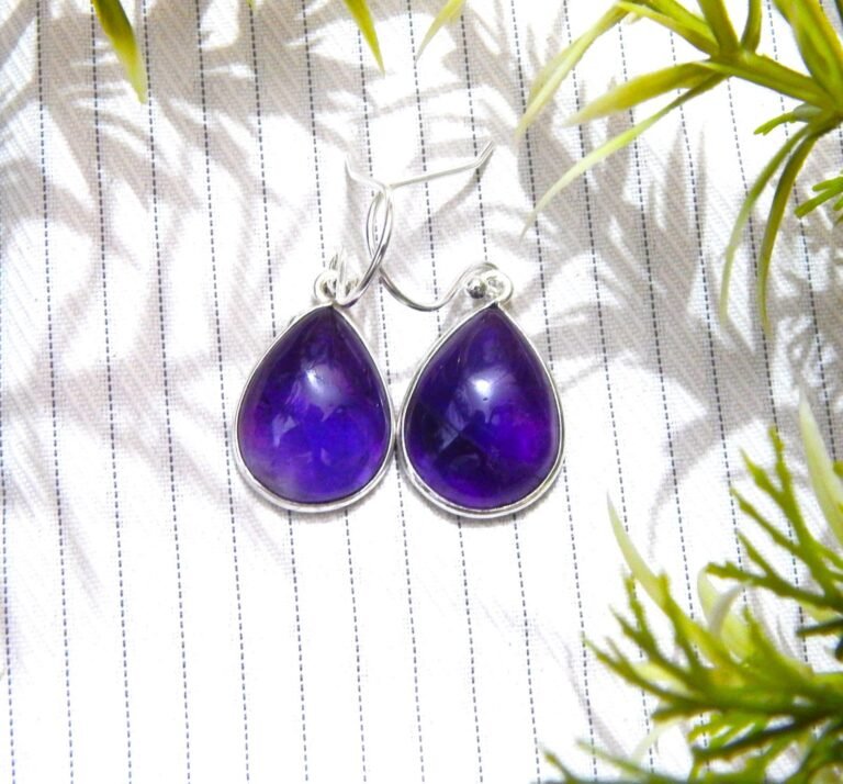 Amethyst Earring Sterling 925 Silver Jewelry Amethyst Gemstone Women's Jewelry Purple Earring Wedding Gift Handmade Earring Gift For Her E0184-GS