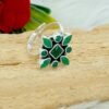 Green Onyx 925 Sterling Silver Ring Adjustable Ring Onyx Jewelry Wedding Ring Gift For Her Gemstone Ring Green Flower Ring Ring For Wedding R0343-GS
