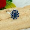 Dainty Blue Sapphire Ring 925 Sterling Silver Ring Blue Ring Minimalist Ring Wedding Ring Anniversary Gift Multi Stone Ring Gift For Her R0339-GS