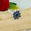 Dainty Blue Sapphire Ring 925 Sterling Silver Ring Blue Ring Minimalist Ring Wedding Ring Anniversary Gift Multi Stone Ring Gift For Her R0338-GS