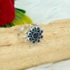 Dainty Blue Sapphire Ring 925 Sterling Silver Ring Blue Ring Minimalist Ring Wedding Ring Anniversary Gift Multi Stone Ring Gift For Her R0337-GS