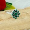 Green Onyx 925 Sterling Silver Ring Adjustable Ring Onyx Jewelry Wedding Ring Gift For Her Gemstone Ring Green Flower Ring Ring For Wedding R0335-GS