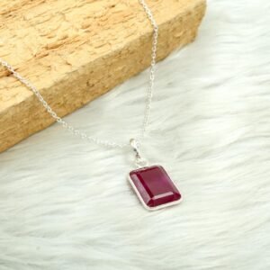 Red Ruby Necklace Sterling 925 Silver Necklace Choker Necklace Minimalist Necklace Wedding Necklace Gift For Her Natural Gemstones Necklace NL0031-GS