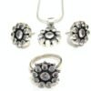 Cubic Zirconia Set, Pendent, Ring, Earring 925 Sterling Silver Jewelry, Wedding Jewelry, Floral Jewelry, Handmade Jewelry, Gift Items CZ0002