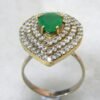 Green Onyx & CZ Ring in 925 Sterling Silver, Minimalist Ring, Wedding Ring, Onyx Ring, Cubic Zirconia Ring, Gift For Her, 925 Silver Ring R0272-GS