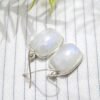 Rainbow Moonstone Tiny Earrings, Moonstone Earring , December Birthstone , Gifts Jewelry , Wedding Thing Moonstone Jewelry E0073-GS