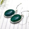 Natural green onyx earring in 925 sterling silver, bezel earring , green onyx Wedding Thing 925 silver earring handmade earring E0072-GS