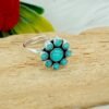Blue Turquoise Ring Sterling Silver Jewelry Ring for Women, Natural Gemstone Ring Gift For Her Wedding Jewelry Adjustable Ring
