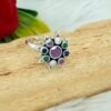 Natural Ruby, Emerald & Sapphire Ring In 925 Sterling Silver Precious Ring Multi Stone Ring Silver Jewelry For Girl And Women Gift Item R0366-GS
