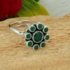 Green Onyx 925 Sterling Silver Ring Adjustable Ring Onyx Jewelry Wedding Ring Gift For Her Gemstone Ring Green Flower Ring Ring For Wedding R0336-GS