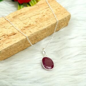 Red Ruby Necklace Sterling 925 Silver Necklace Choker Necklace Minimalist Necklace Wedding Necklace Gift For Her Natural Gemstones Necklace NL0032-GS