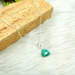Natural Malachite Necklace 925 Silver Necklace Bezel Necklace Malachite Necklace Swarovski Necklace Chain necklace handmade Necklace NL0028-GS