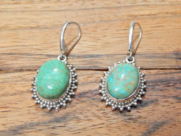 Turquoise Earring Sterling 925 Silver Handmade Earring Natural Blue Turquoise Earring Wedding Earring Jewelry Gift For Her E0921-GS